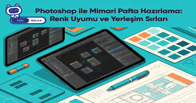 Photoshop ile Mimari Pafta Hazırlama: Renk Uyumu ve Yerleşim Sırları